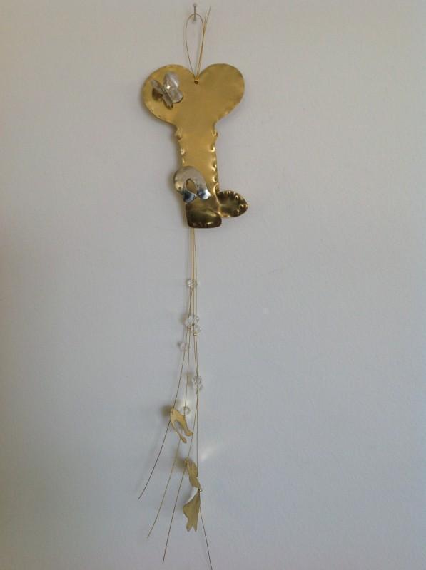 Κρεμαστό γούρι 2014 χειροποίητο κλειδί με πέτρες από ευγενή μέταλλα